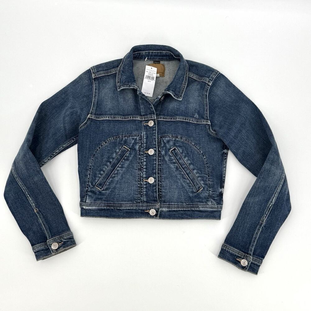 American Eagle Jacket Womens Small Blue Distressed Denim Cropped Denim - Picture 3 of 9